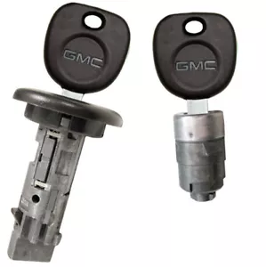 NEW GMC OEM IGNITION SWITCH LOCK CYLINDER + DOOR LOCK CYLINDER + 2 KEYS - Picture 1 of 1