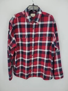Camisa de franela Jachs para hombre XL roja a cuadros peso pesado abotonada manga larga exterior - Imagen 1 de 8