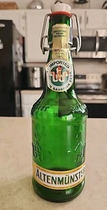 Vintage Altenmunster Green Beer Bottle German Flip Top Ceramic Porcelain Cap - Picture 1 of 9