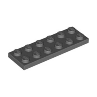 Lego Bricks Parts 10x Dark Stone Grey 2x6 Studded Plate Tile - 4211002 3795 NEW - Image 1 of 4