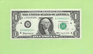 1963* ..UNCIRC $1 D 0786 0213 * .... 1963 $1 D-* STAR NOTE FRN - Bild 1 von 2