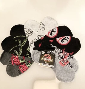 Kids Boys JURASSIC PARK Medium Size Socks 7.5-3.5, 5 Pair Brand New - Picture 1 of 9