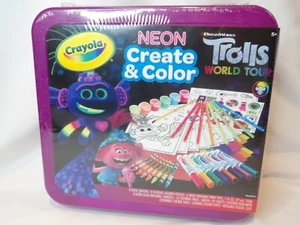 Trolls World Tour, Crayola Neon Create and Color Art Set 70+ Pieces - Picture 1 of 3