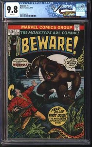 Marvel Comics Beware #1 3/73 Fantast CGC 9,8 páginas blancas - Imagen 1 de 2