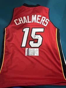 Mario Chalmers Signed Autographed Miami Heat Custom Red Jersey Insc. XL JSA - Picture 1 of 4