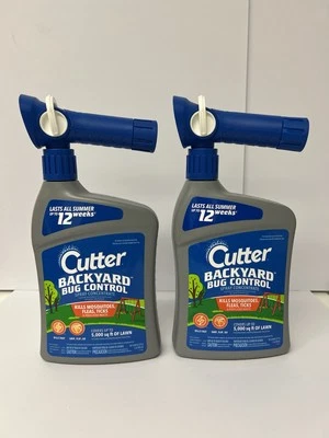 2 💙 Cutter Backyard Bug Control Spray Concentrate w. Hose End Sprayer 32oz Each - Image 1 of 4