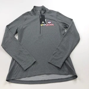 Antigua NCAA College UConn NEW Small Women's 1/4 Zip Long Sleeve Pullover Gray - Picture 1 of 13