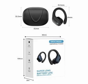 Auriculares deportivos inalámbricos a prueba de sudor NEGRO BX17 75-80HRS NUEVOS - SELLADOS - Imagen 1 de 3