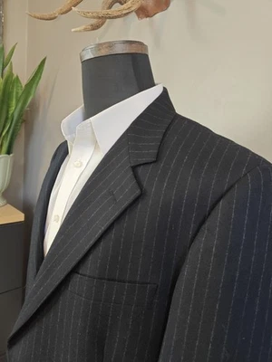 🇺🇲 Brooks Brothers Men's 44R Blue Stripe Wool Sports Coat Made In Italy - Image 1 of 4