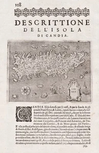 Candia Crete Kreta island Greece Griechenland map Karte Porcacchi engraving 1620 - Bild 1 von 1