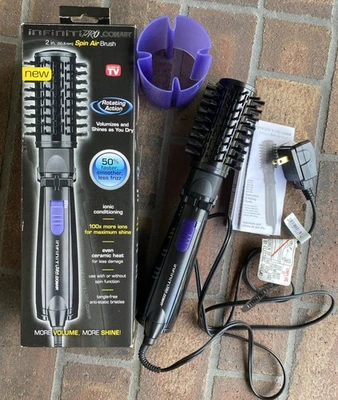 INFINITIPRO BY CONAIR Spin Air Rotating Styler/Hot Air Brush, 2-inch, Black - Image 1 of 4