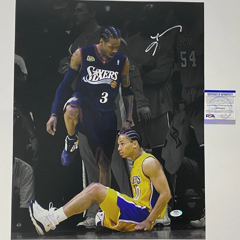 Autographed/Signed ALLEN IVERSON Spotlight Step-Over 16x20 Photo PSA/DNA COA - Image 1 of 1
