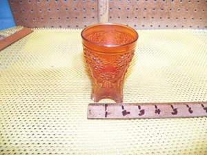 Bicchiere vintage FENTON "Albero Arancio" calendula carnevale vetro piedi - Foto 1 di 6
