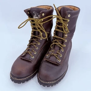 GEORGIA BOOT Heritage Logger G8044 8" Leather Work Boots Brown Mens Size 12 M D - Picture 1 of 8