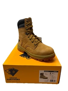 Herman Survivors Grizzly Leather Steel Toe Pull Work Boots Men's Sz 8W - Picture 1 of 1