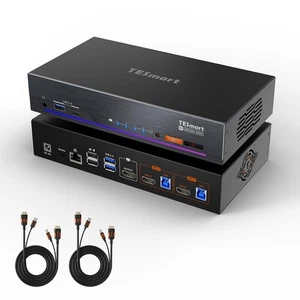 TESmart 8K@60Hz HDMI KVM Switch 2 Computer 1 Monitor 2 Ports 4K@144Hz - Bild 1 von 9