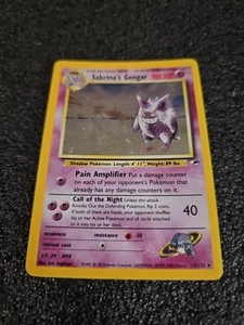 Sabrina's GENGAR 2000 Gym Heroes Pokémon Unlimited Holo Rare Card #014/132 - Picture 1 of 19