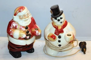 vintage Santa and Snowman for C7 Lights 7" - Picture 1 of 7