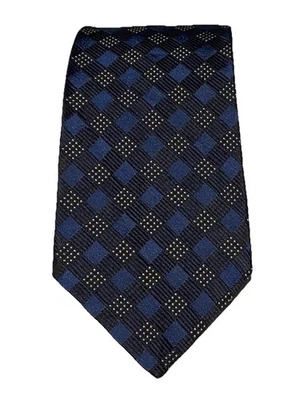 Ralph Lauren Purple Label Diamond Navy Blue Men 100%Silk Necktie Made In England - Image 1 of 4