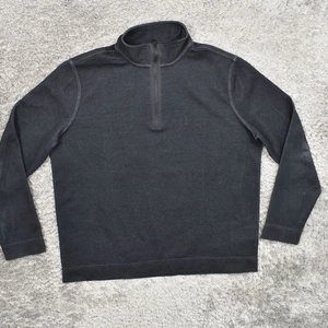 Banana Republic Men's Size 2XL Pullover Sweater Quarter Zip Soft Lux Cotton Blac - Picture 1 of 8