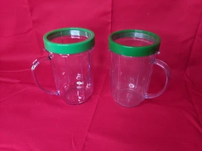 2 Magic Bullet Blender Mugs Cups With Lip Rings Replacement Parts - Image 1 of 3