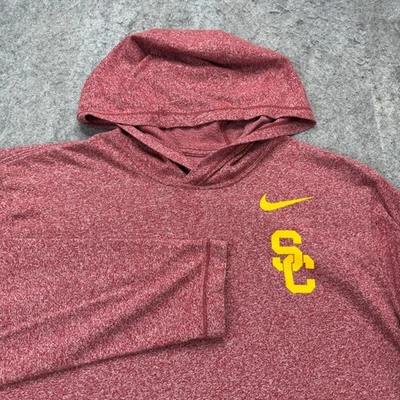USC Trojans Nike Hoodie T-Shirt Men L Red Performance Long Sleeve Lightweight - Image 1 of 4