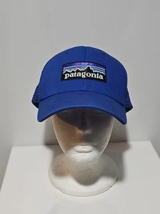 Cappello da camionista Patagonia logo rete regolabile chiusura a scatto blu usato - Foto 1 di 4