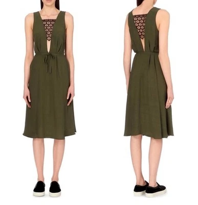 Sandro Lace Bandeau Crepe Midi Dress Large 12/14 US size 3 EU  - Image 1 of 4