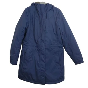 LL Bean Women's Winter Warmer Coat Hooded Blue Size Large Longer Length - Picture 1 of 7
