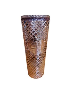 Starbucks 2023 Rose Gold Winter Holiday Jeweled 24oz VENTI Tumbler Cold Cup - Picture 1 of 5
