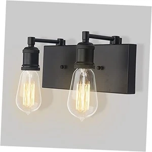 2 Lights Bathroom Vanity Light, Modern Industrial Black Wall Sconce with - Picture 1 of 8