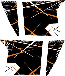 Pro Armor Door Graphics Kit Polaris RZR S XP 900 Orange Madness Without Cutouts - Bild 1 von 1