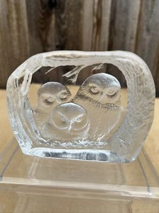 Figura Adorno Familia Búho Cristal Capredoni Dartington - Imagen 1 de 8