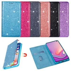 Glitter Flip Phone Cover Case For Samsung S25 S24 S23 Ultra S22 S21 S20 FE S10 - Picture 1 of 12
