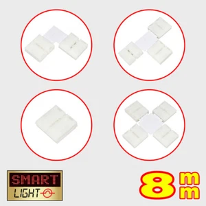 SmartLight 8mm Straight/L/T SMD 2835 / 3825 LED Strip Clip Connector 2/4 Pin - Picture 1 of 7