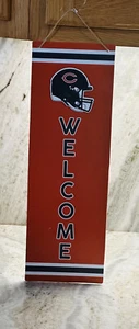 MRL Sports 18x6Inches Wood Style Hanging Welcome Chicago Bears Sign. Decorative - Picture 1 of 6