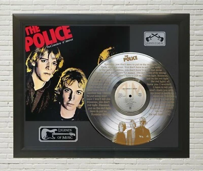 Police - Roxanne Framed Legends Of Music Etched Silver LP Display - Image 1 of 4