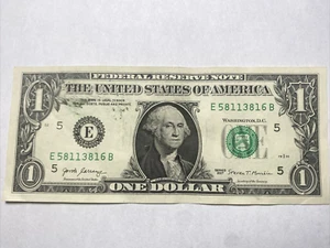 2017 $1 INK SMEAR Error Note S# E 58113816 B - Picture 1 of 2