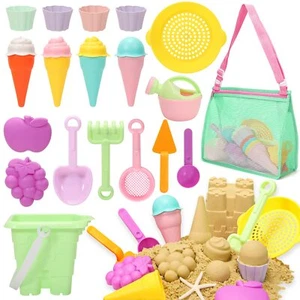 Beach Sand Toys for Kids Beach Toys 23PCS Set with Ice Cream Cake Sand Molds ... - Picture 1 of 7