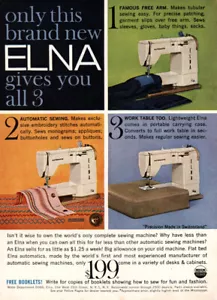 Nähmaschine Elna von 1959: Gives You All 3 Vintage Print Ad - Bild 1 von 1