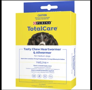 Purina Total Care Tasty Chew Heartwormer & Allwormer For Medium Dogs (3 Pack) - Picture 1 of 3