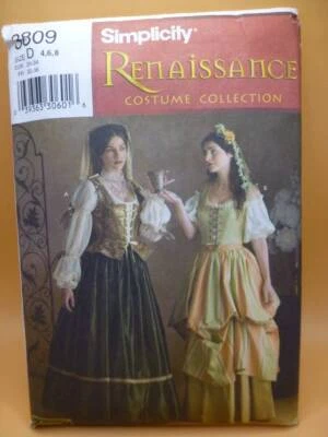 SIMPLICITY 3809 MISSES' TUDOR-RENAISSANCE DRESS COSTUME SEWING PATTERN SZ 4-8 - Image 1 of 2