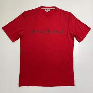 Smartwool T-Shirt Uomo M Rossa Manica Corta Spellout Logo Lana Merino Girocollo - Foto 1 di 15