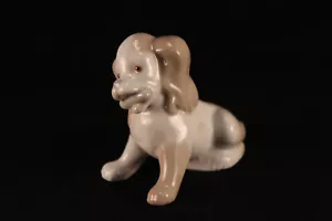 Vintage Lladro Nao Spanien Porzellan Cocker Spaniel Hund mit Spielzeug Knochen im Mund Figur - Bild 1 von 10