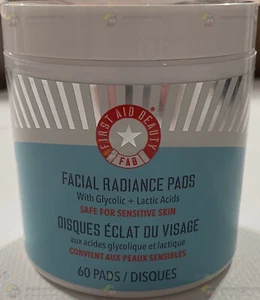 First Aid Beauty Facial Radiance Pads Glycolic Lactic Acids Compostable 60 Pad - Picture 1 of 6