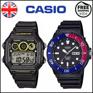 Casio Men's Illuminator World Time Analogue & Digital Rotating Bezel Black Watch - Picture 1 of 16
