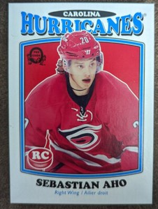 2016-17 UD O-Pee-Chee Update Retro Sebastian Aho Rookie Card #687 CAR Hurricanes