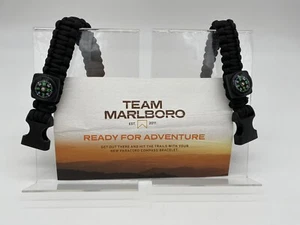2 pulseras de supervivencia paracord brújula de engranaje pulsera Marlboro emergencia exterior - Imagen 1 de 10