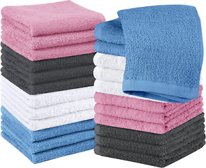 24 Pack Premium Wash Cloths Hand Face Towel Kitchen Bath Washcloths 100% Cotton