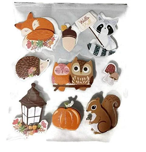 Juego de pegatinas 3D Fall Woodland Animals Foto 1 de 1